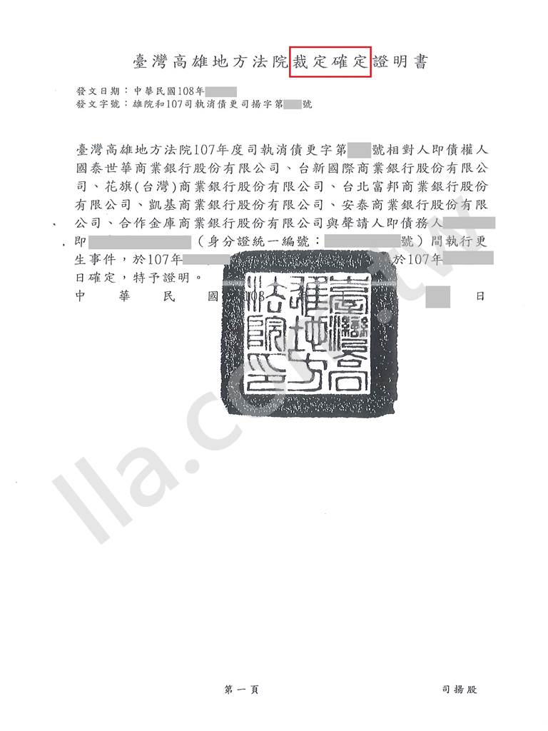 債務更生成功案例｜高雄地院債務更生成功案例，六年還款計畫