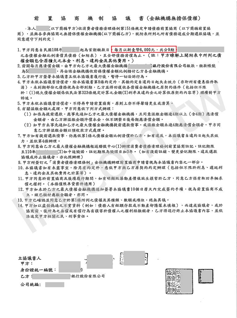 前置協商成功案例｜台北富邦銀行前置協商成功案例分享，停止扣薪並輕鬆分期還款，立即預約