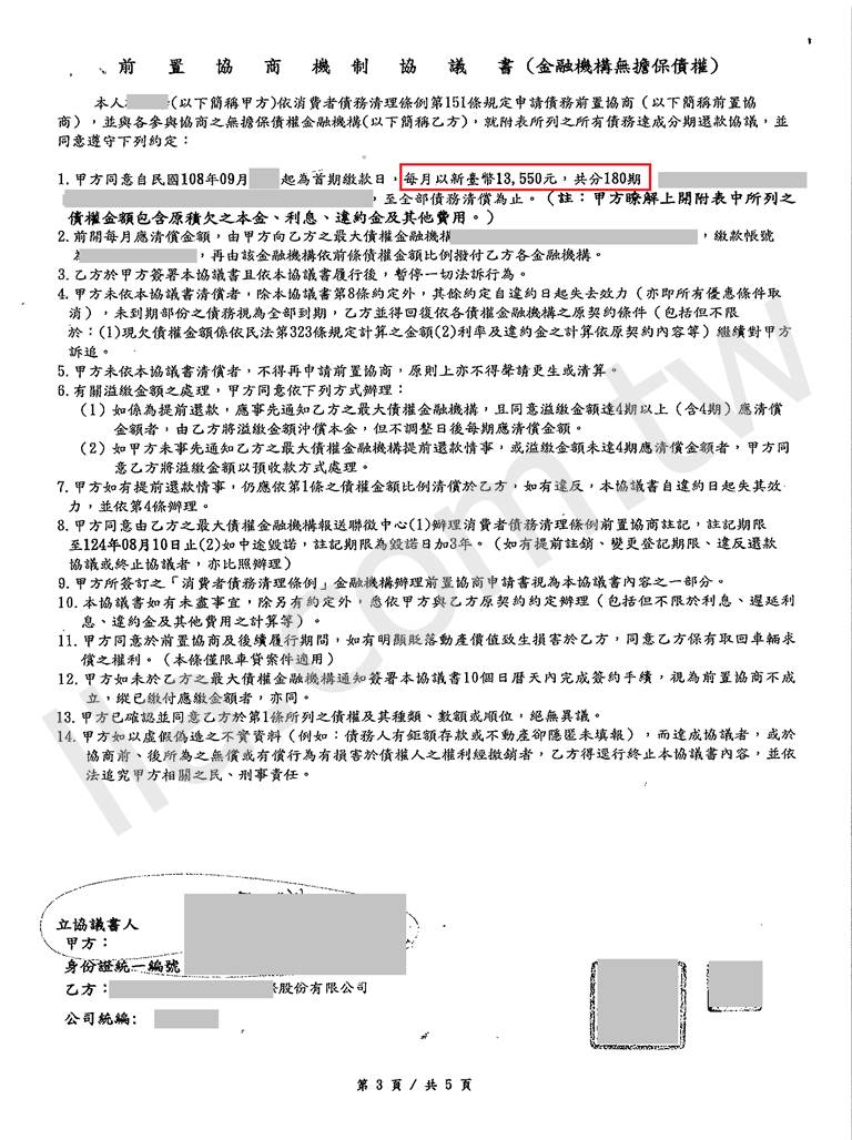 前置協商成功案例｜美國運通卡債協商機制之前置協商申請成功案例